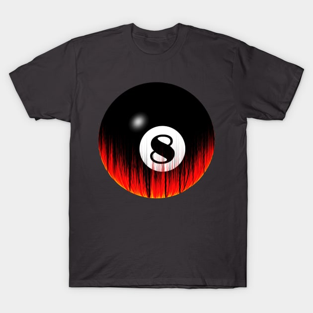 Flaming Eight-ball T-Shirt by WickedNiceTees